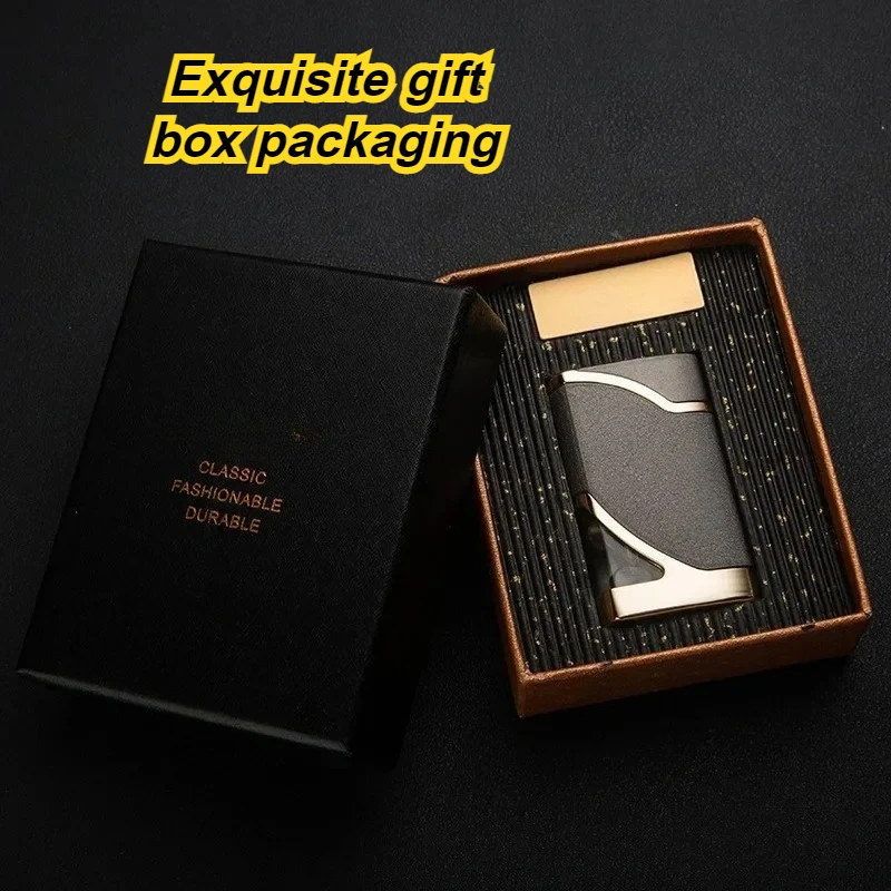 

Ультратонкая модная ветрозащитная зажигалка с красным пламенем, на бутане, миниатюрная, персонализированная, металлическая, для сигарет, мужской подарок 2026