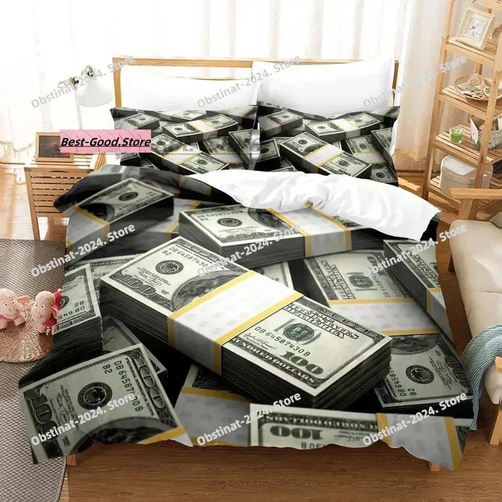Dollar Bedding Set Single Twin Full Queen King Size Bed Set Aldult Kid Bedroom Duvetcover Sets 3D Print Money bed sheet set
