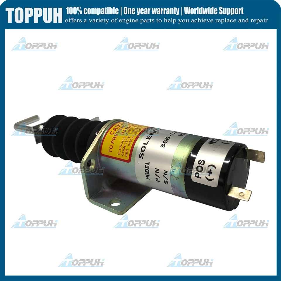 1pc In Stock New 24V 366-07198 Fuel Shut Down Stop Solenoid For Lister Petter