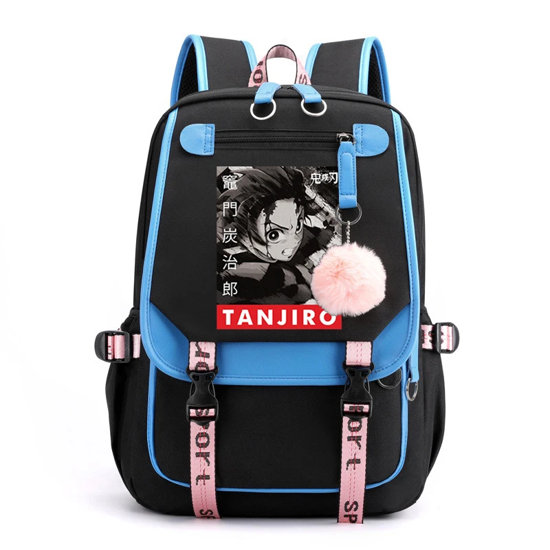 

Kawaii Backpack Demon Slayer Anime School Bag Harajuku 90sTrend Backpacks Student Bag Cute Demon Slayer Multifunction School Bag