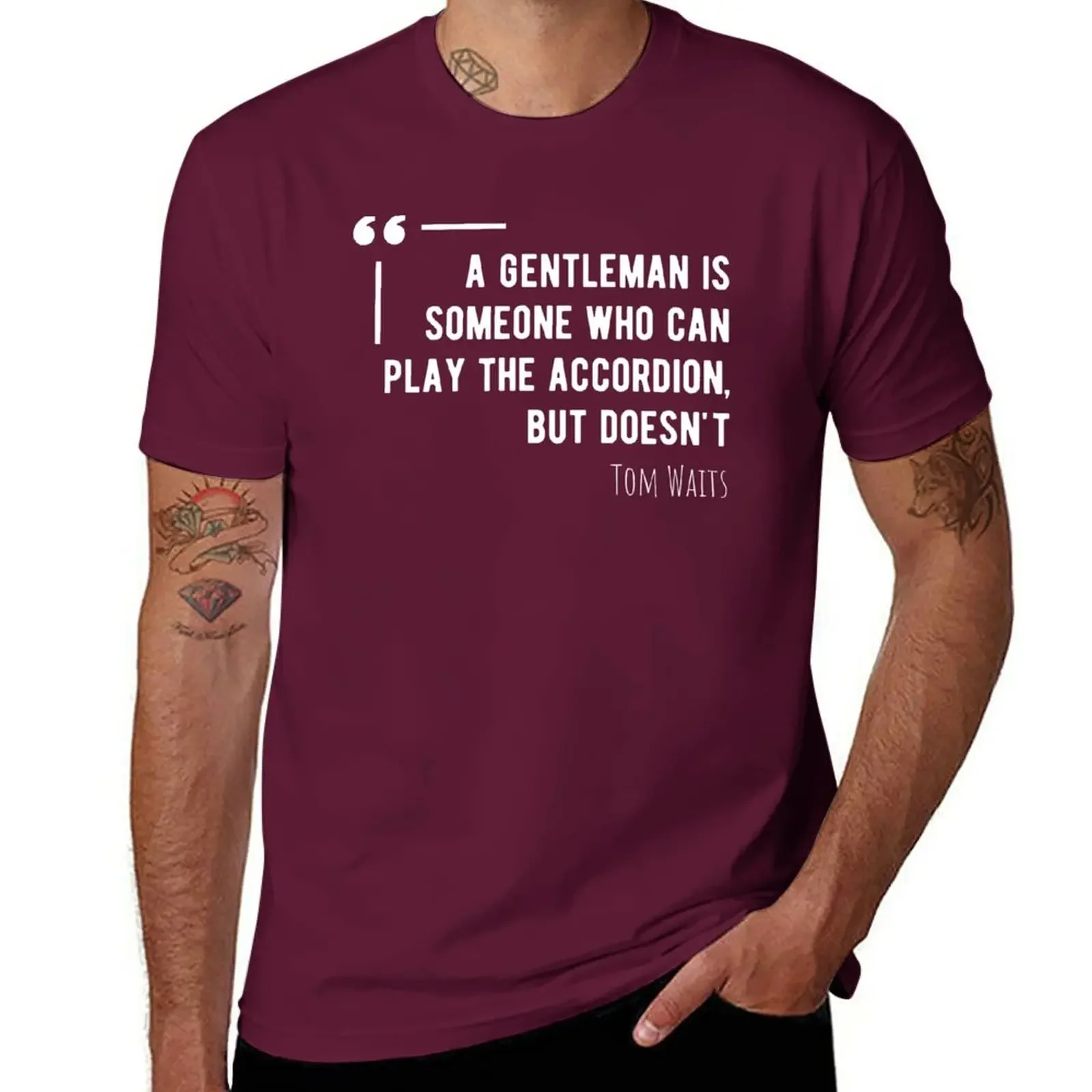 short graphic t shirt korean fashion mens t shirts New A Gentleman Is Someone Who Can Play The Accordion T-Shirt T-shirt