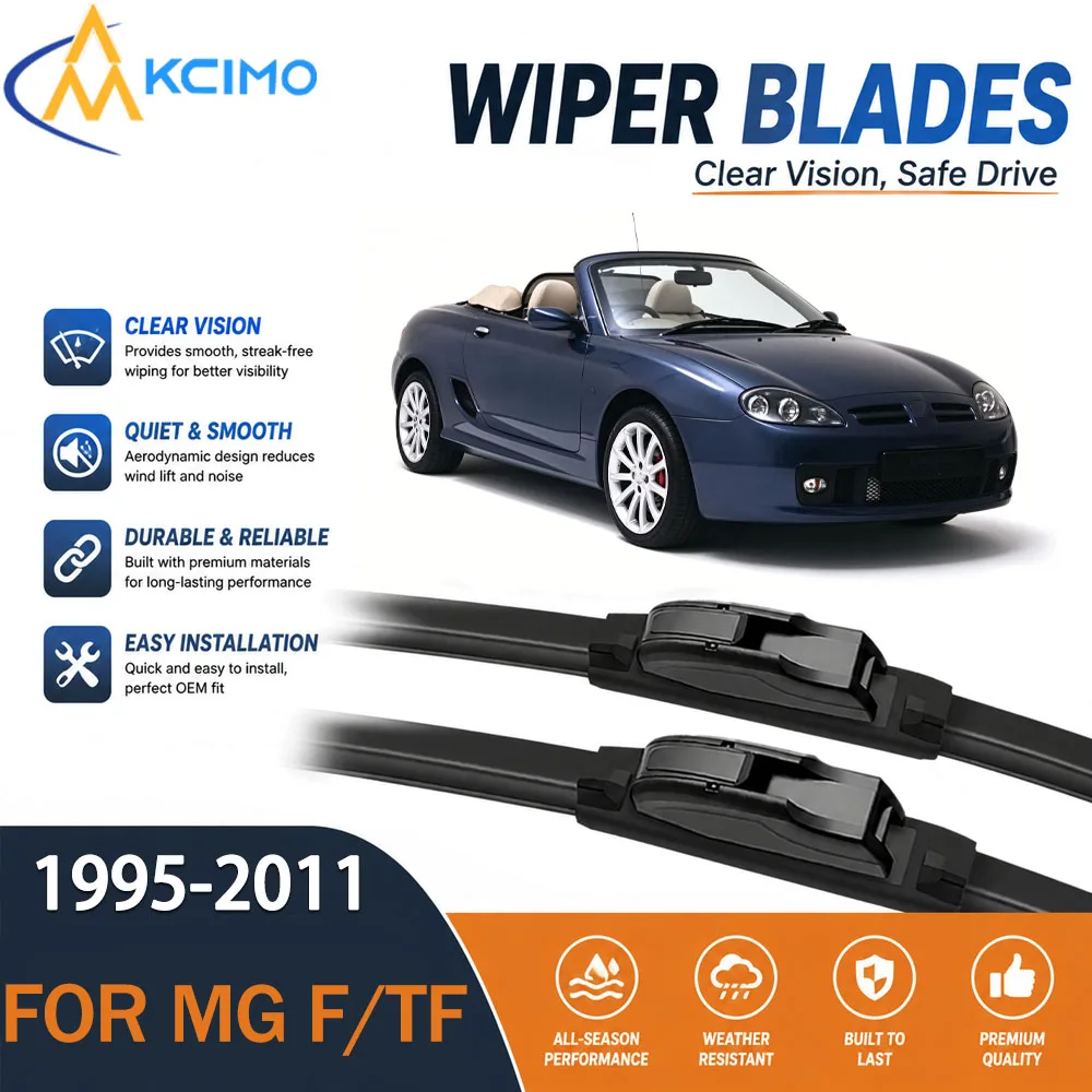 Windshield Wiper Set Durable Rubber Streak‑Free Performance Simple Fitting Replacement Blades for MG F/TF 1995-2011