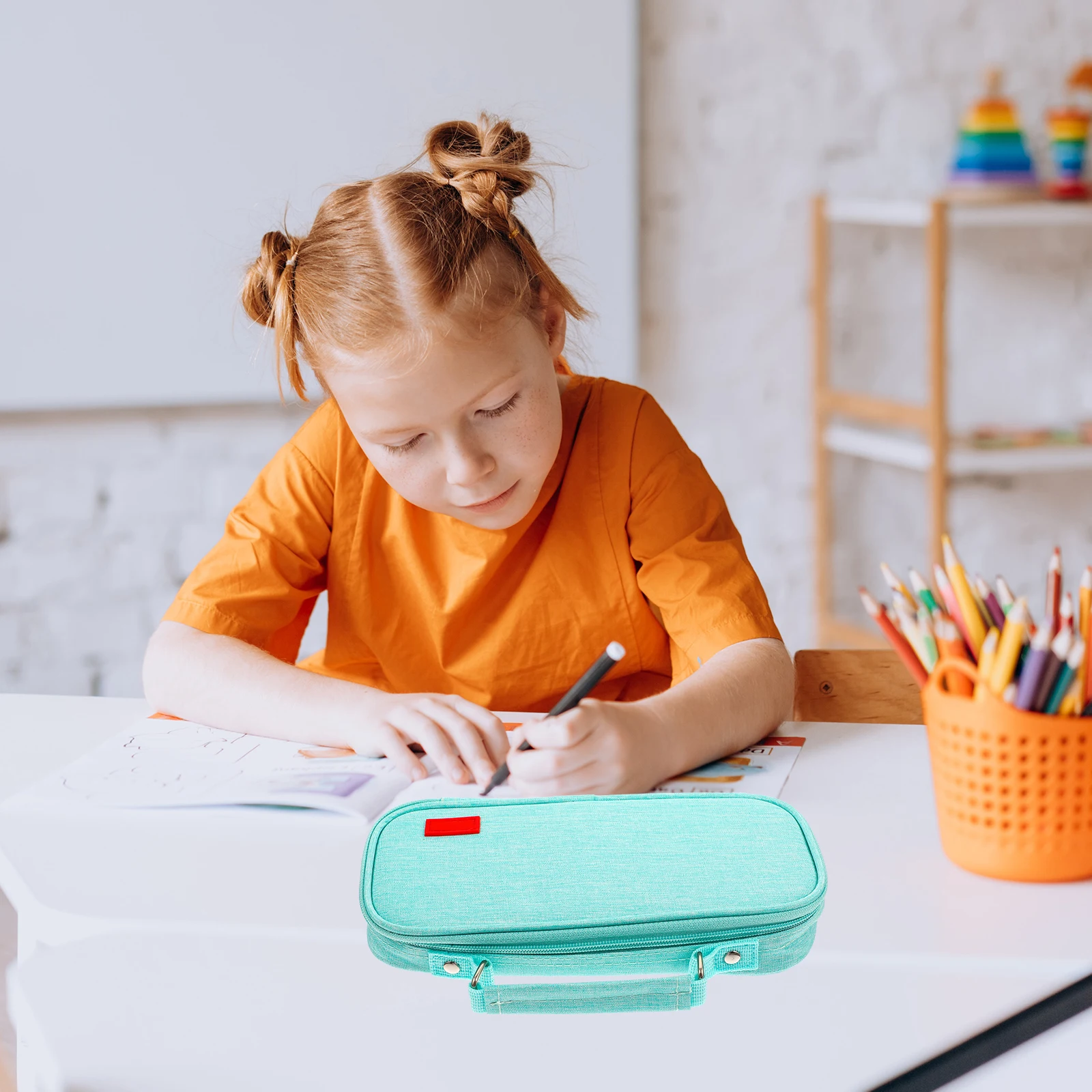 

Design Canvas Pen Pouch Multi Function Pencil Bag Compact Stationery Organizer Lightweight For Kids Students