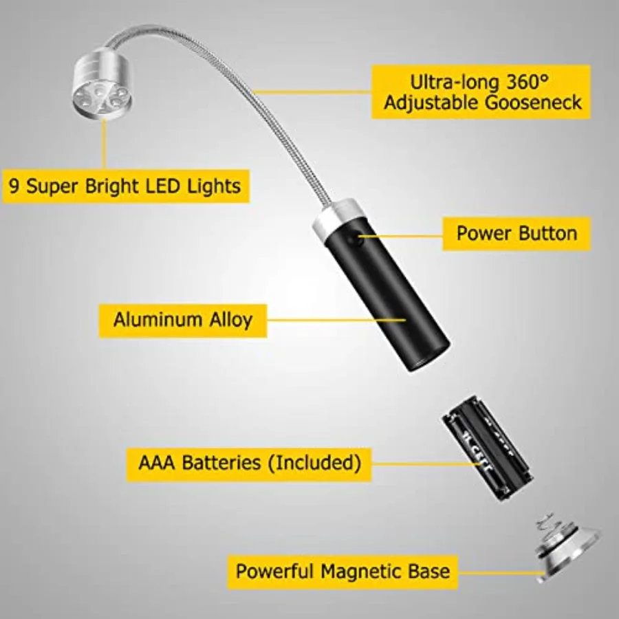 أضواء شواية باربيكيو شواء الهدايا للرجال أبي شواء شواء اكسسوارات للخارجية قاعدة مغناطيسية مصباح LED فائق السطوع 360 درجة ib #4