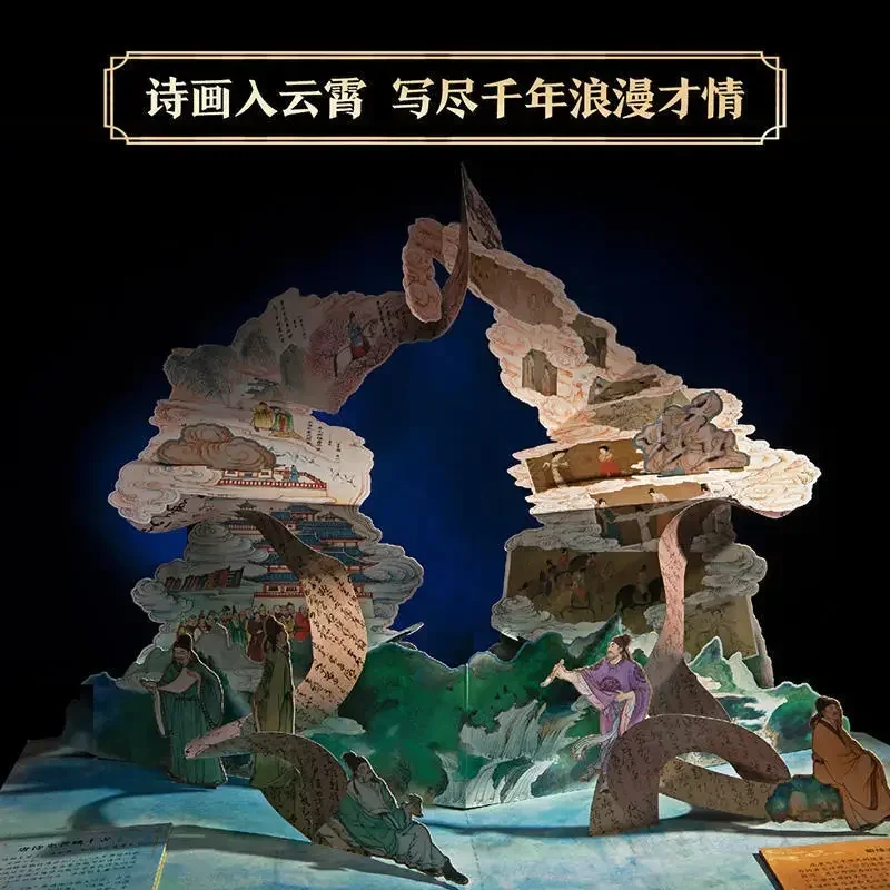 กล่องของขวัญปกแข็งหนังสือป๊อปอัพ3D Datang Chang'an 3D อวัยวะพาโนรามาพลิกภาพหนังสือ