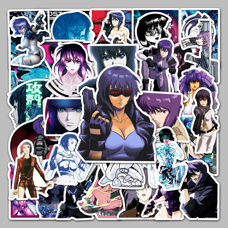 50 Stück Ghost In The Shell Graffiti-Aufkleber Exquisite Mode-DIY-Spielzeuge für Telefon, Flasche, Reisetasche Ästhetische Aufkleber Kreatives Geschenk