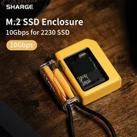 SHARGE M2 SSD carcasa NVMe 10Gbps PCIe USB 3,2 Gen2 adaptador externo sin herramientas con sistema de refrigeración activa para 2230SSD 2TB