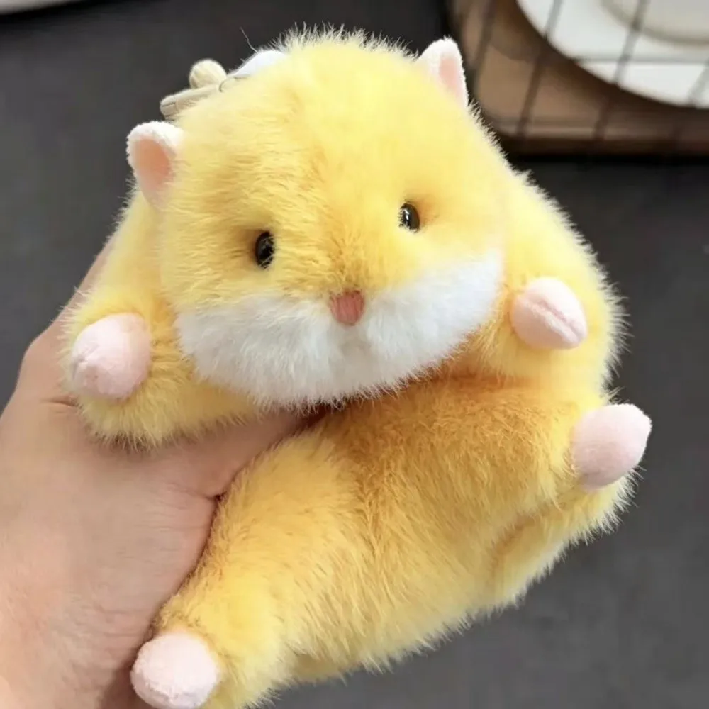 Cute Plush Hamster Plush Keychain Stress Relief Design Soft Hamster Plush Doll Durable Animal Stuffed Toy Gift