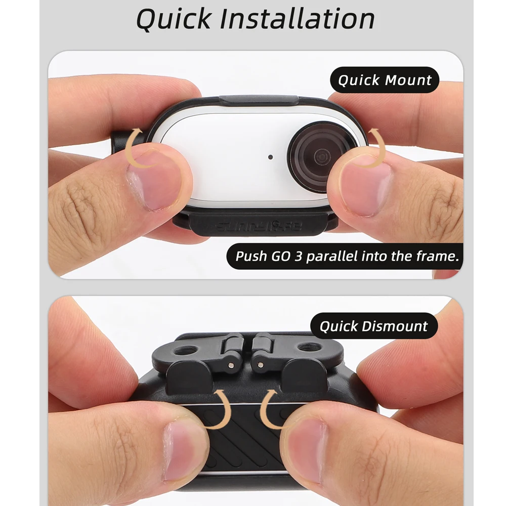 Sunnylife For Insta360 Go 3 3S Adapter Protective Frame for Insta360 GO 3S/Go 3 Mount Adapter Bracket Stabilizer Expansion Cover
