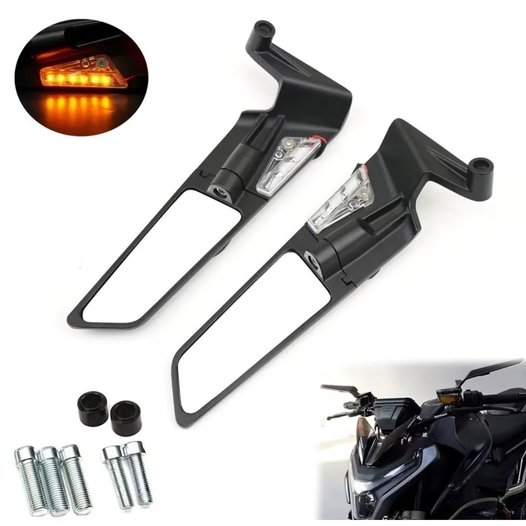 

Motorcycle Side View Mirror Wing Rearview Mirror, Rotatable Aluminum Alloy Side View Mirror, Motorcycle General Accessories