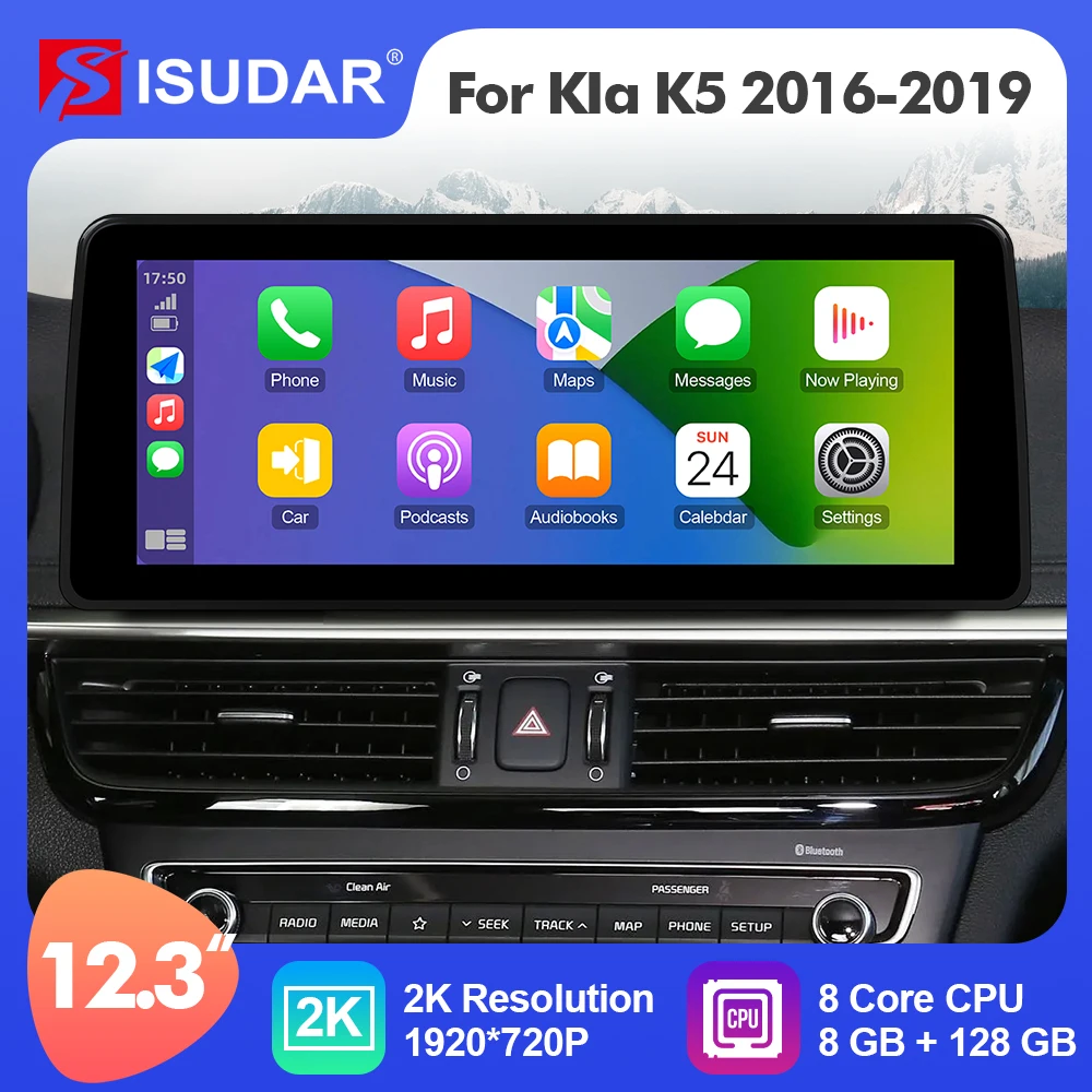 ISUDAR 12.3 Inch Android 12 Car Radio For KIA K5 Optima 2016-2019 GPS Auto Multimedia Stereo Player Carplay Camera 4G Net 2 Din