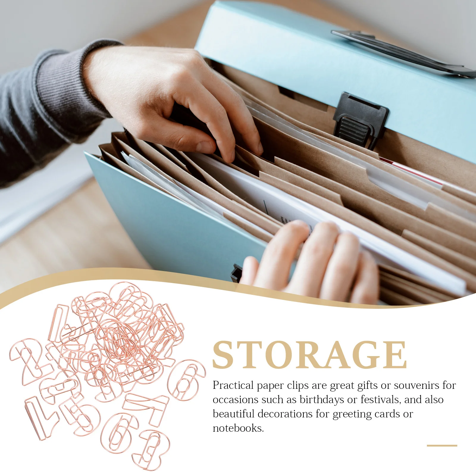 

30Pcs Number Shaped Metal Paper Clips Decorative Office School Supplies Document File Holder Clamps Small Adorable Plating