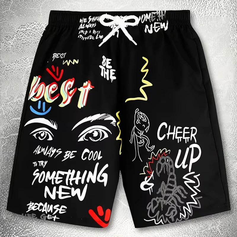 2026 Men Casual Fashion Shorts 3D Print Street Fashion Trend Quick-drying and Breathable Suitable Funny Knee Length Shorts Men