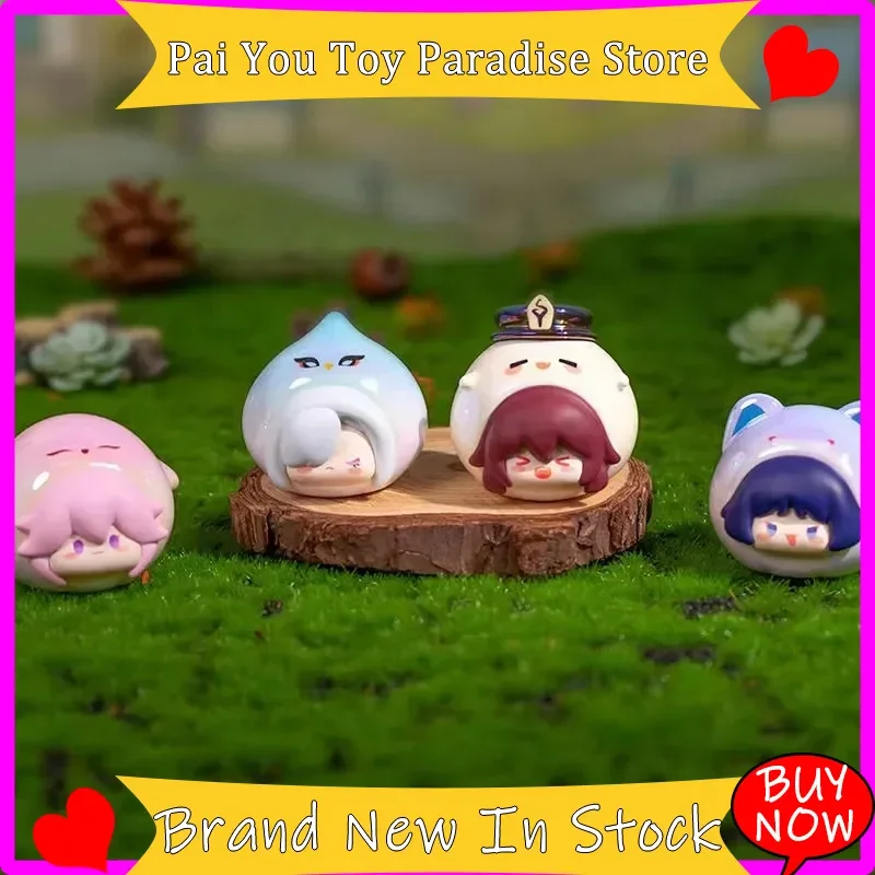 Mountairy Blind Box Genshin Impact Q-Version Mini PVC Furina Kamisato Puppe Anime-Figur Schreibtisch-Dekoration Überraschungsspielzeug Geschenke