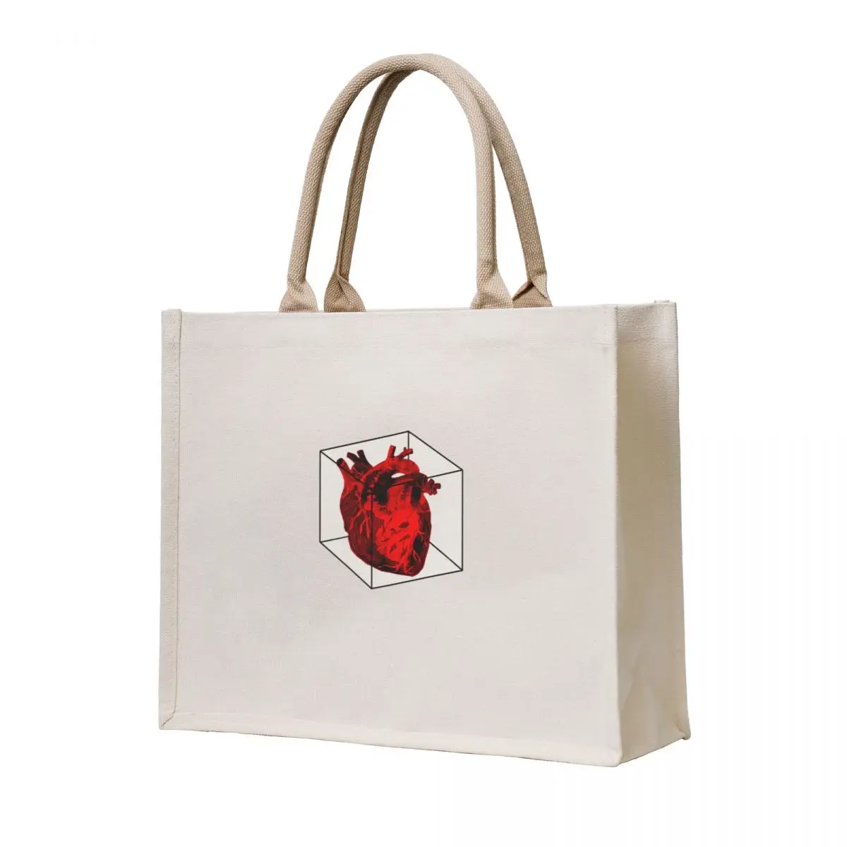 

Human Heart in a Cube Tote Bag reusable shopping bags the tote bag shopping bag logo Canvas shoulder