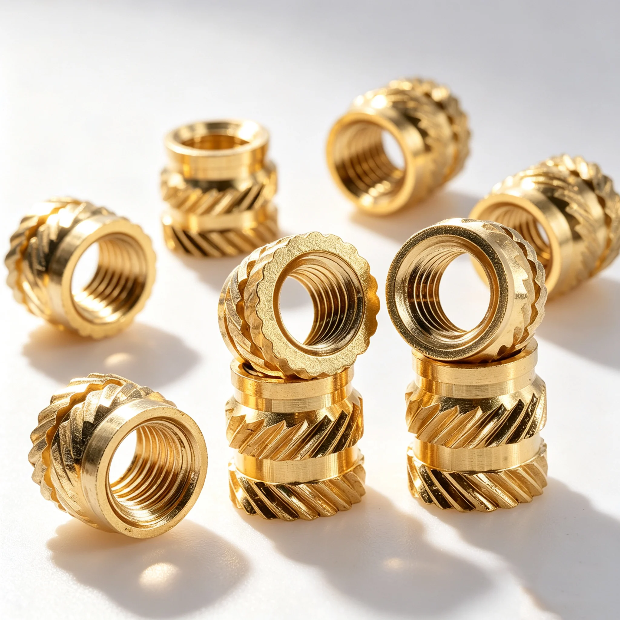 900/200Pcs Threaded Inserts Heat Set Insert High-Tensile Strength 3D Printed Object PLA ABS PETG Brass Knurled M2 M3 Plastic Nut