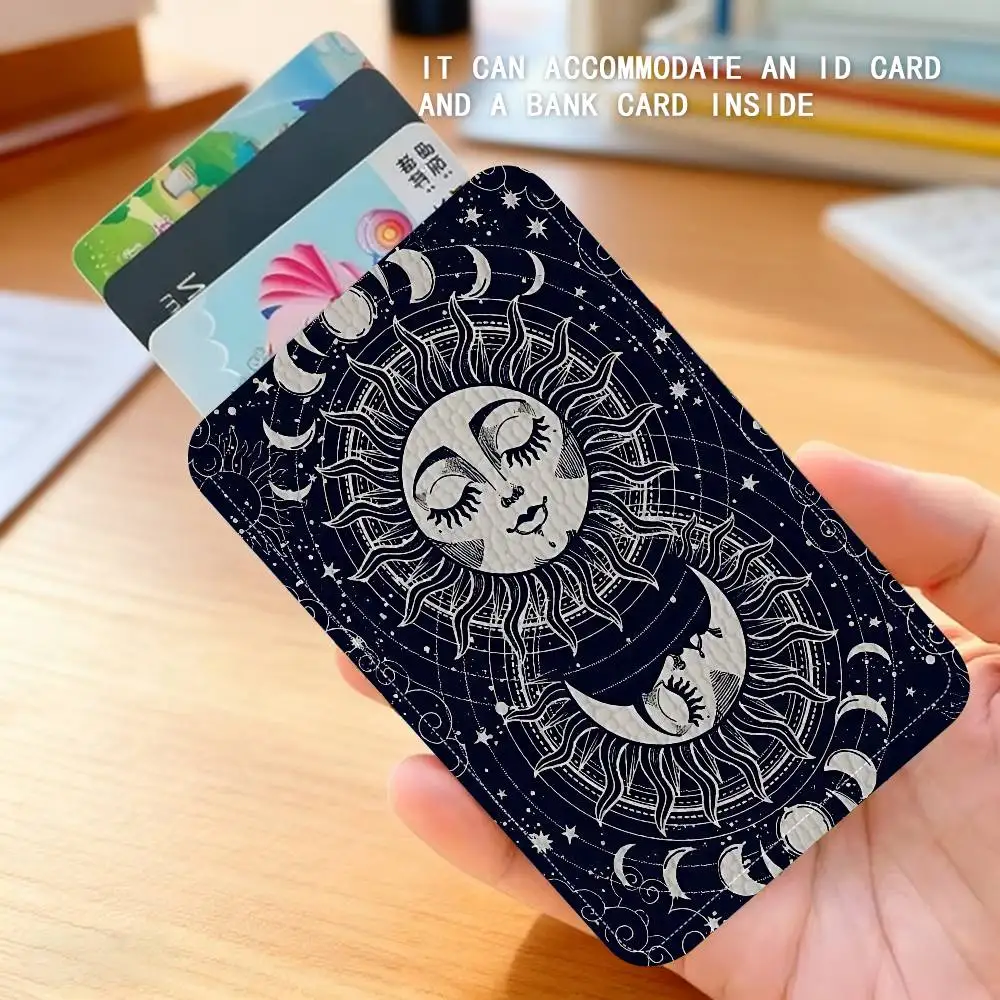 Sun Moons Star Signs Card Holder Keychain Key Ring Door Lock Access Protective Case For Security Gift