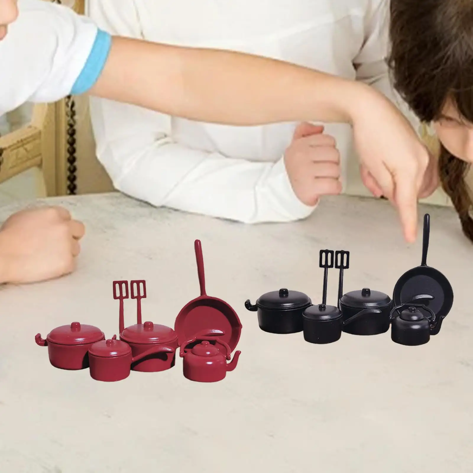 1/12 panelas em miniatura panela panela modelo decoração simulação fingir jogar cozinha