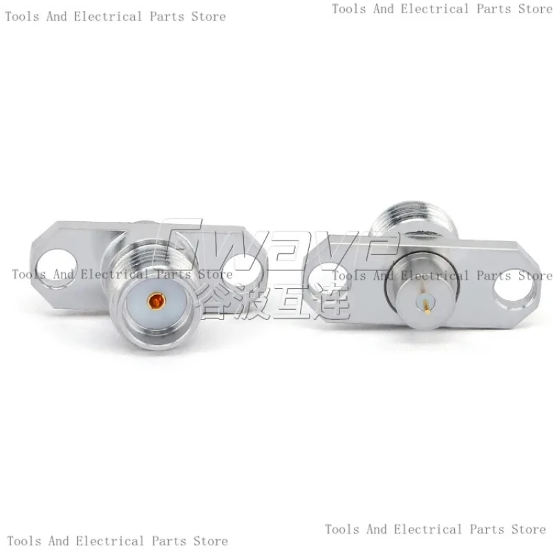 Female Metal Through Wall Connector Two Hole Flange 12.2Mm26.5G Tail Round Needle SMA-KFD0402