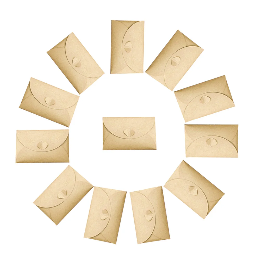 12 قطعة زر الحب القلب المغلف خمر ورق الكرافت لتقوم بها بنفسك تخزين الرجعية للبطاقات البريدية الشيكات بطاقات الهدايا بطاقات اسم الأعمال #1