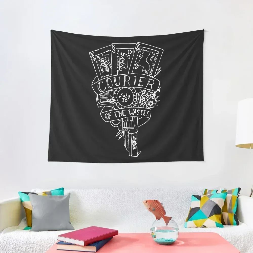 courier flash // white on black version Tapestry Wall Decoration Items Room Decor Korean Style Tapestry