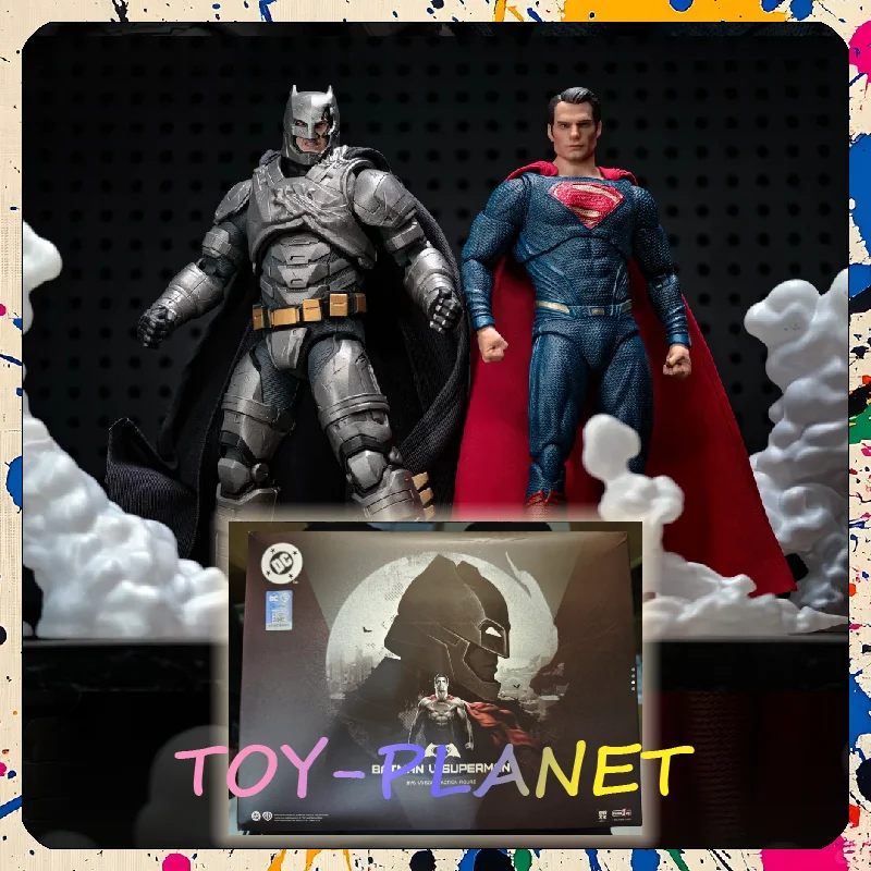 

In Stock Fondjoy BVS Deluxe Set 1/9 Batman v Superman：Dawn of Justice Armored Batman Battle Damaged Superman Action Figures Toys