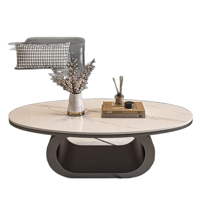

Modern Minimalist Oval Slate Coffee Table Living Room Creative Special-shaped