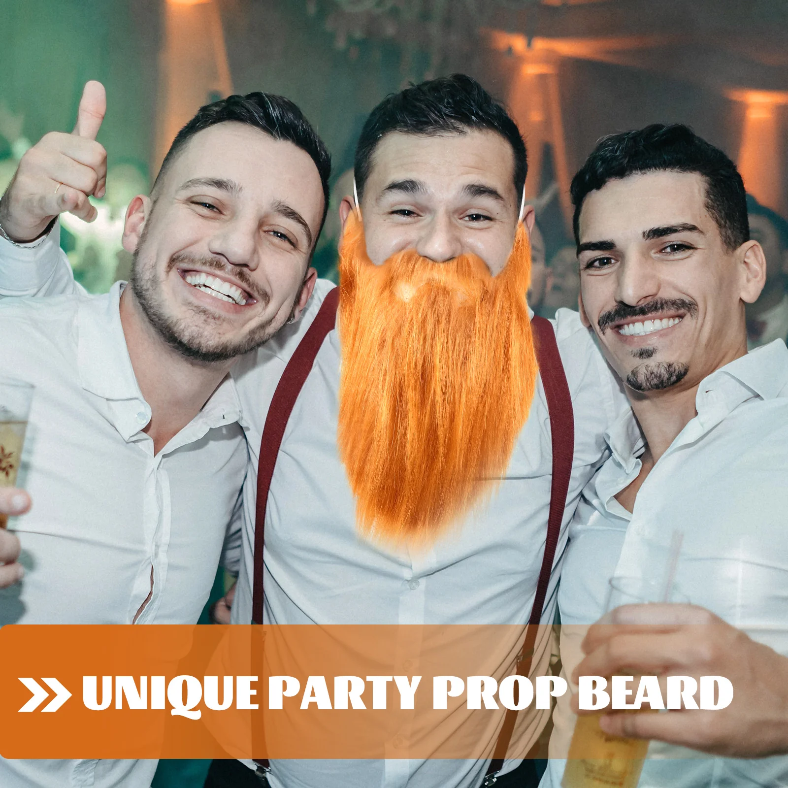 

Realistic Brown Fake Beard Prop for Men Large Size Costume Facial Hair Halloween Cosplay Party Accessories Masculine Look