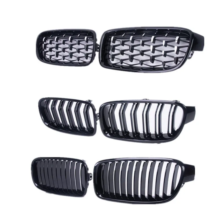 

Car Accessories 3 Series F30 Gloss Black Single Line LED Kidney Diamond Front Grille Single Slat F30 F35 Front Grille for BMW