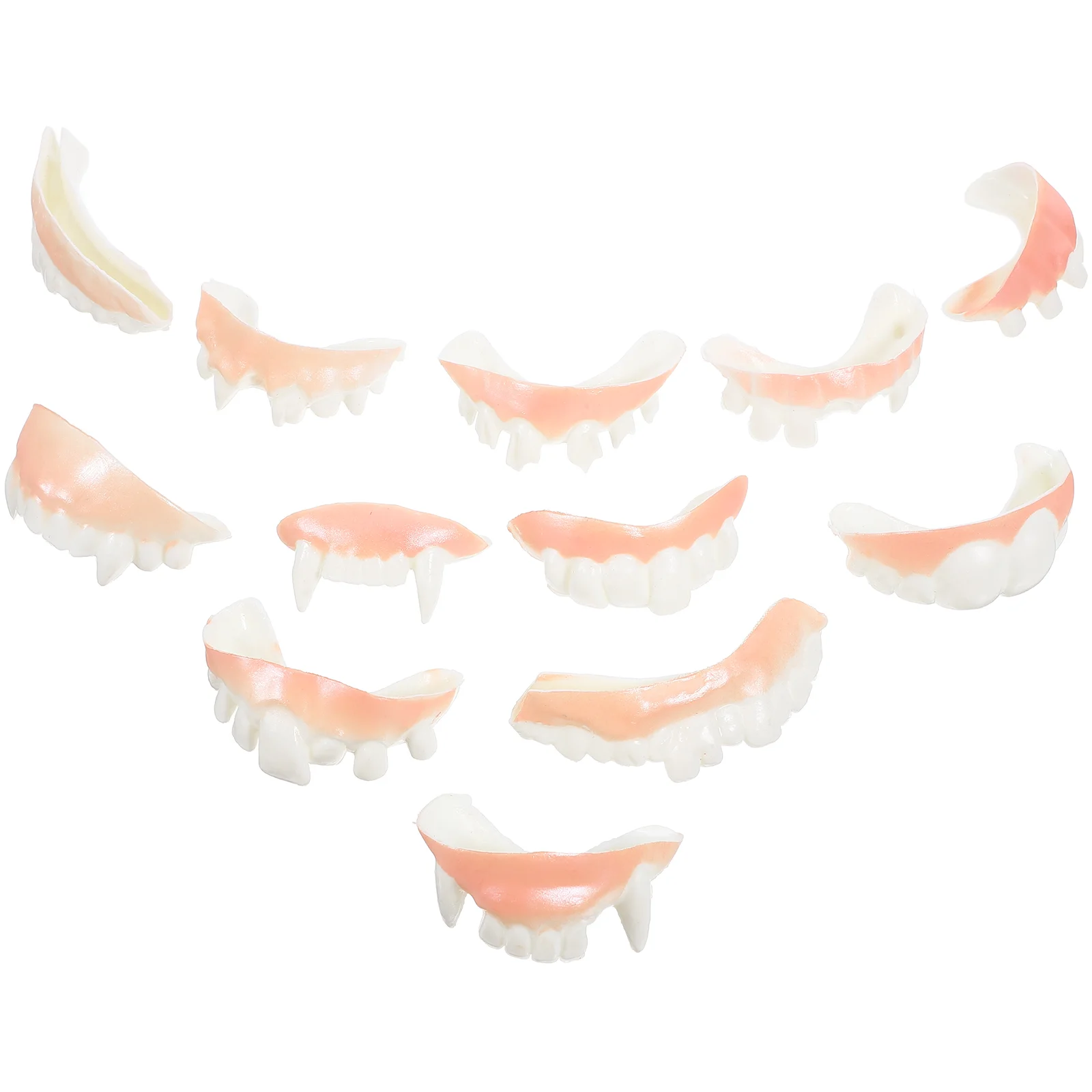 24 Pcs Halloween Dentures Teeth for Cosplay Fake Fangs Costume Scary Ugly Costumes