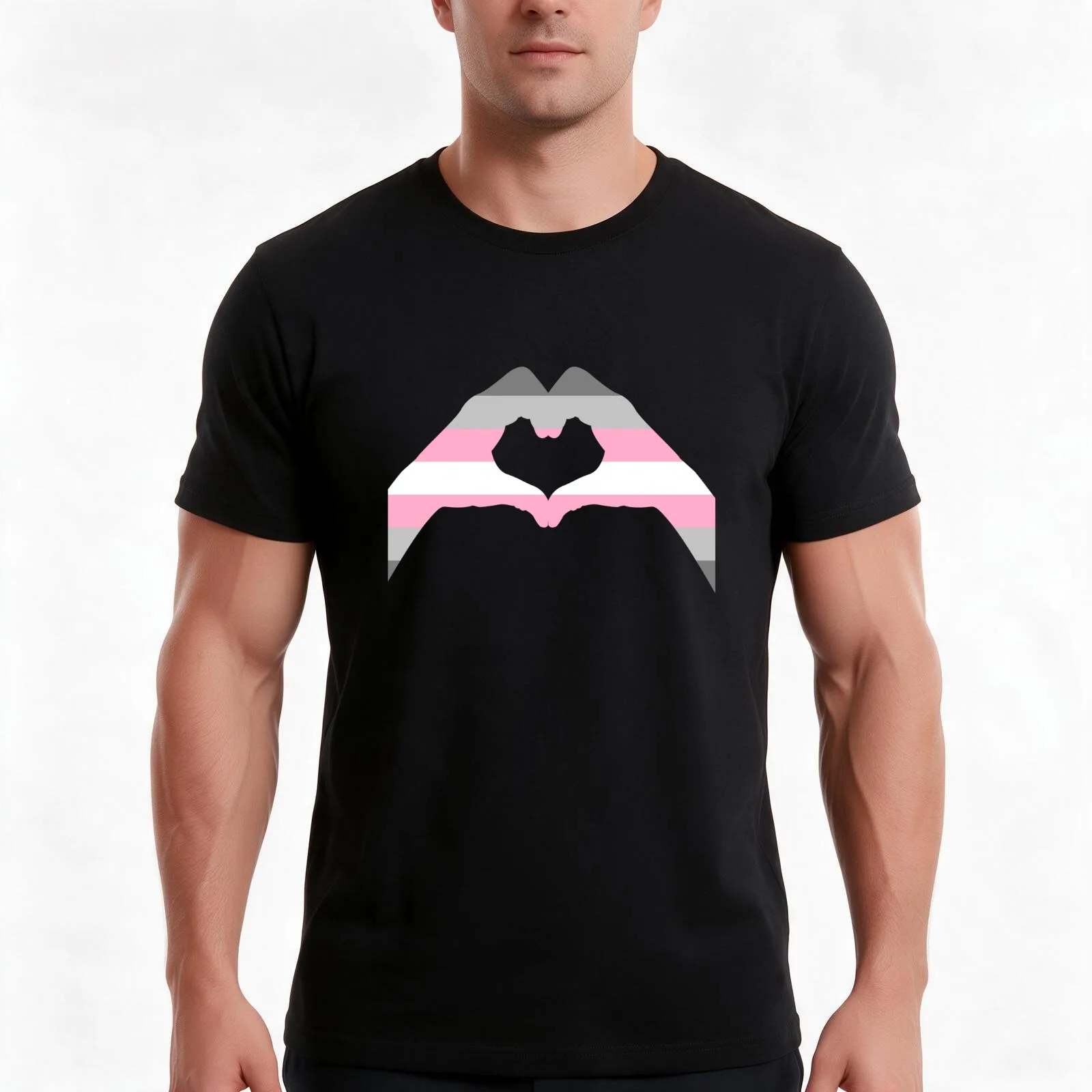Demigirl Pride Love Wins Demigirl Flag T-Shirt, Summer Casual Cotton Tee, Oversized Streetwear Tops, Vintage Graphic Print