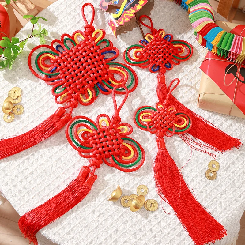 Chinese Knot Tassel 2025 New Year Decorations Traditional Red Lucky Oriental Pendant Ornaments Spring Festival Hanging Decor