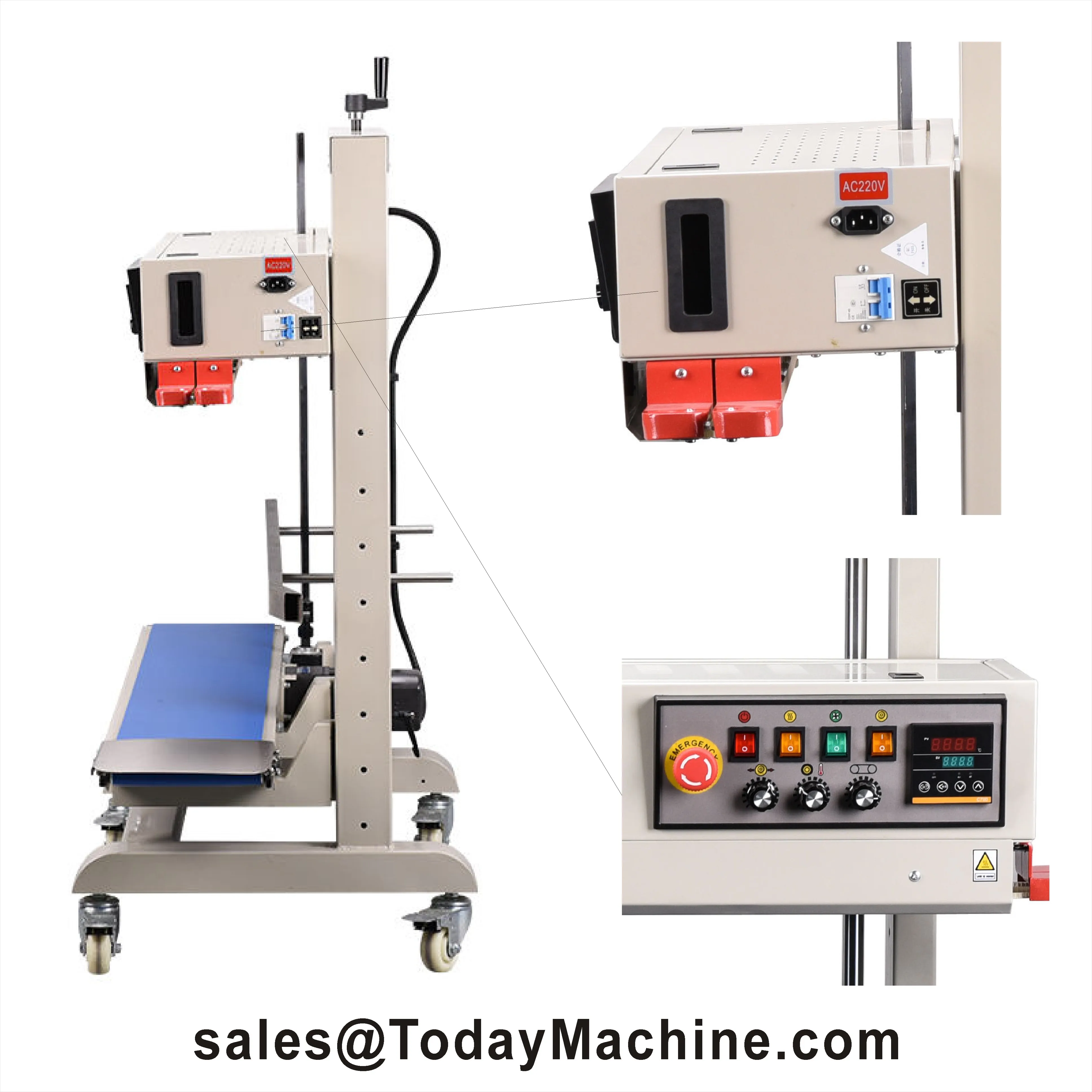 Electric Smart Continuous Band Vacuum Sealer Machine PLC Controlled Nitrogen Sealing for Beverages Food Cans Papers Pouch/Belt