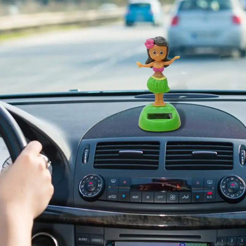 Cute Decorations For Dashboard Swinging Dashboard Decorations Dancing Figure Solar Powered Grass Skirt Car Supplies Shaking