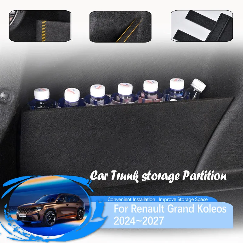 

Car Cargo Storage Partition For Renault Grand Koleos AR1 2024 2025 2026 2027 Wood Back Trunk Cover Left Right Pad Car Accessorie