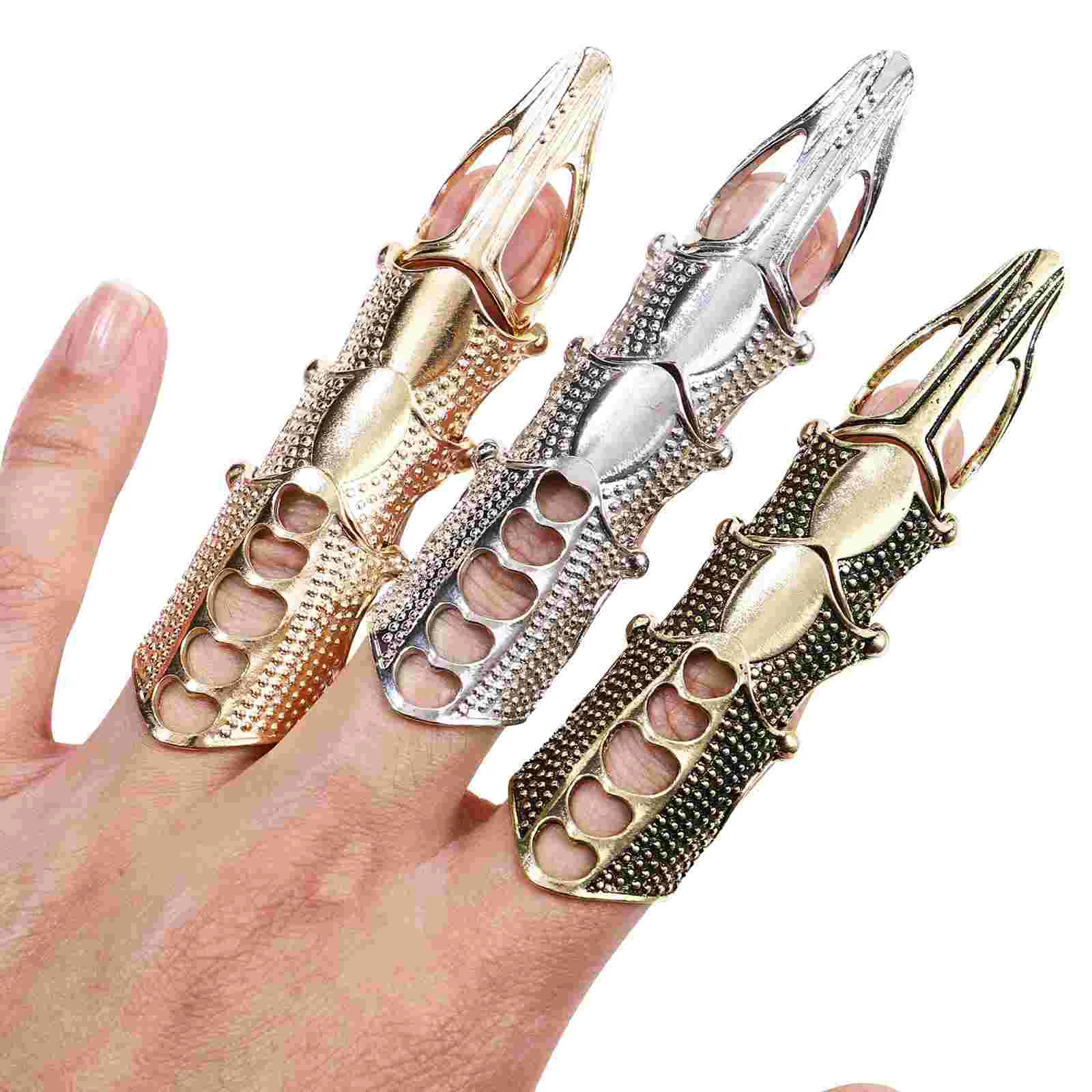 Finger Joint Ring Halloween Retro Armor Female Index Knuckle Rings Punk Vintage Adjustable