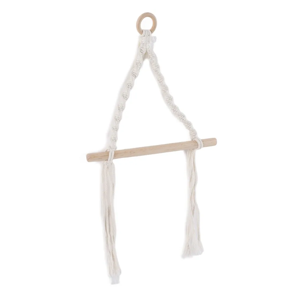 2pcs Rustic Wall Mounted Paper Towel Holder Cotton Rope Anti Static Boho Toilet Roll Holder Towel Rack For Bathroom