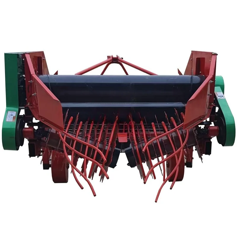Installed peanut harvester with inversion and soil separation for peanut farm