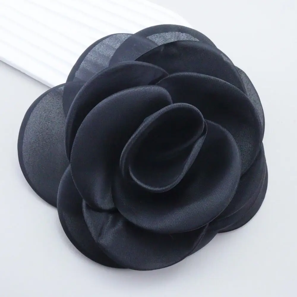 Broche de flor grande de 12cm para mujer, broche de rosa de tela, accesorios de ropa de moda, broche de Rosa romántico, nuevo