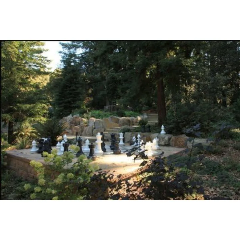 

Giant Oversized Premium Complete Set of Chess Pieces with 25 Inch Tall King - Black and White