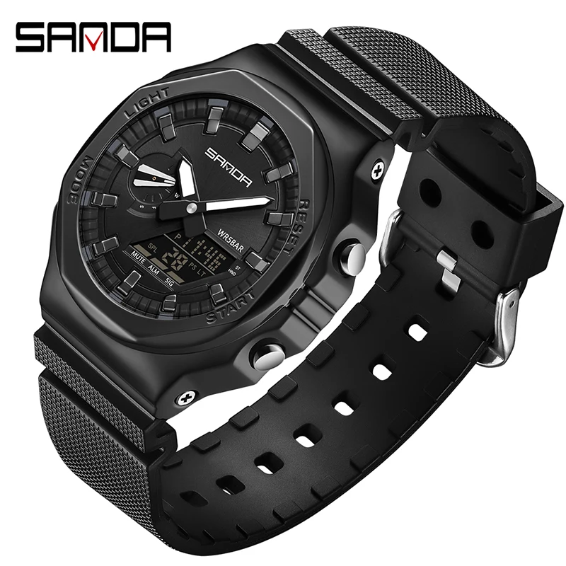 

SANDA New Fashion Sport Men's Watch Casual Style Watches Men Military Quartz Wristwatch Diver S Shock Man relogio masculino 3167