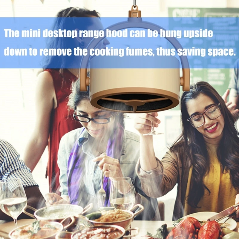 실내 바베큐 및 주방 쉬운 청소 추출기 후드를위한 휴대용 데스크톱 범위 후드 배기 팬