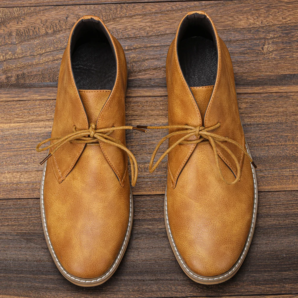

Retro Men Ankle boots Brand Plus Size Desert Boots Comfortable Leather Boots For Men