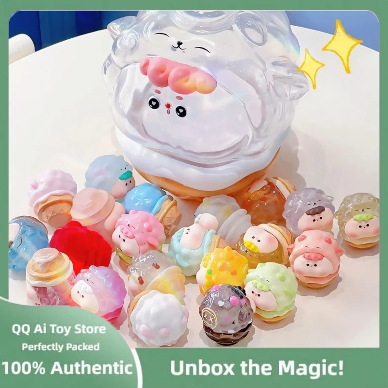 本物の Dudu 動物アイスクリームミニ置物シリーズブラインドボックスかわいいおもちゃグッズトレンディなおもちゃ素敵な人形サプライズギフト