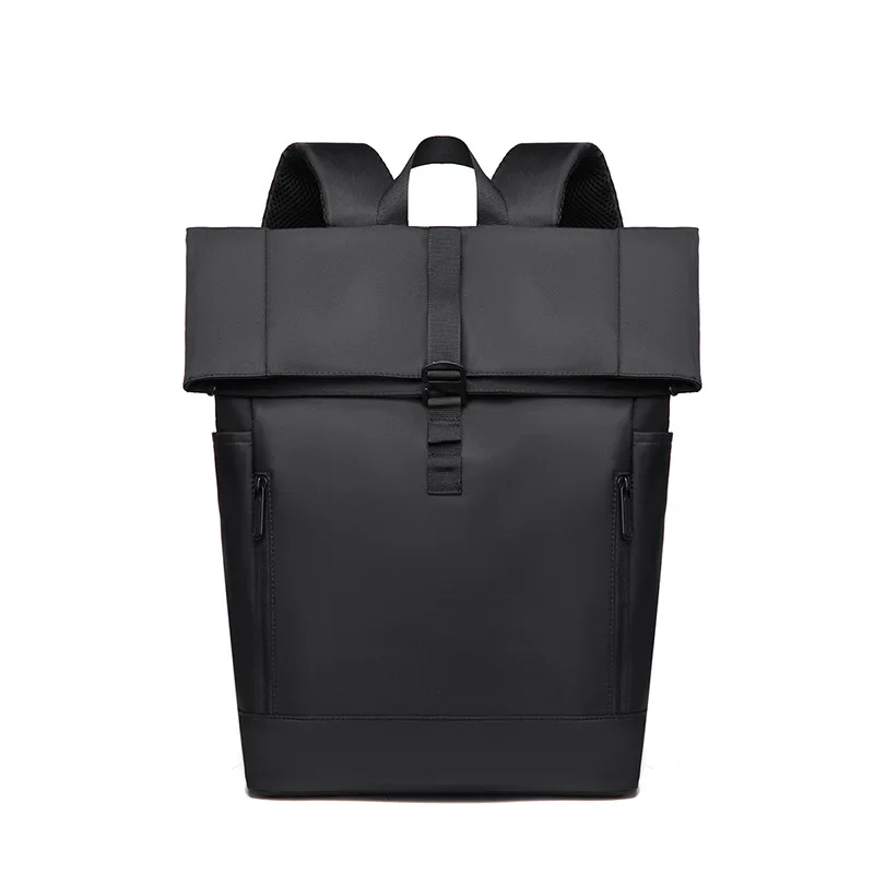 Roll-Top Backpack, Unisex Casual Bag, Roll-Top Roll-Cover Backpack, Student School Bag, Business Laptop Bag