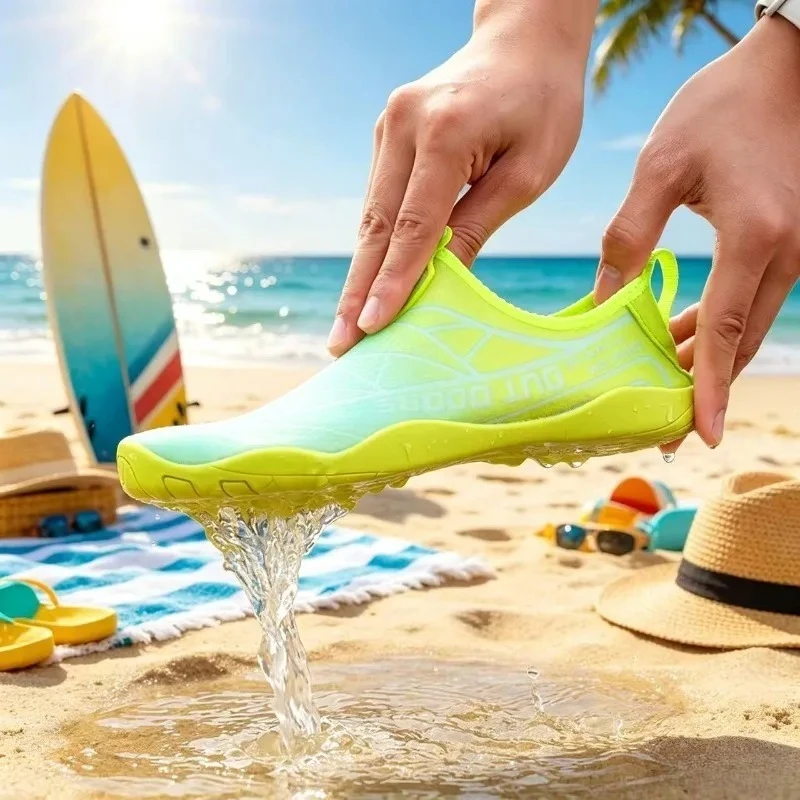 

Beach Swmming Water Shoes Men Women Aqua Shoes Outdoor Qiuck-Fry Light Solid Color Breathable Footwear Size 35-46