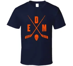 Edm camiseta de Hockey Retro edminton, manga larga o corta