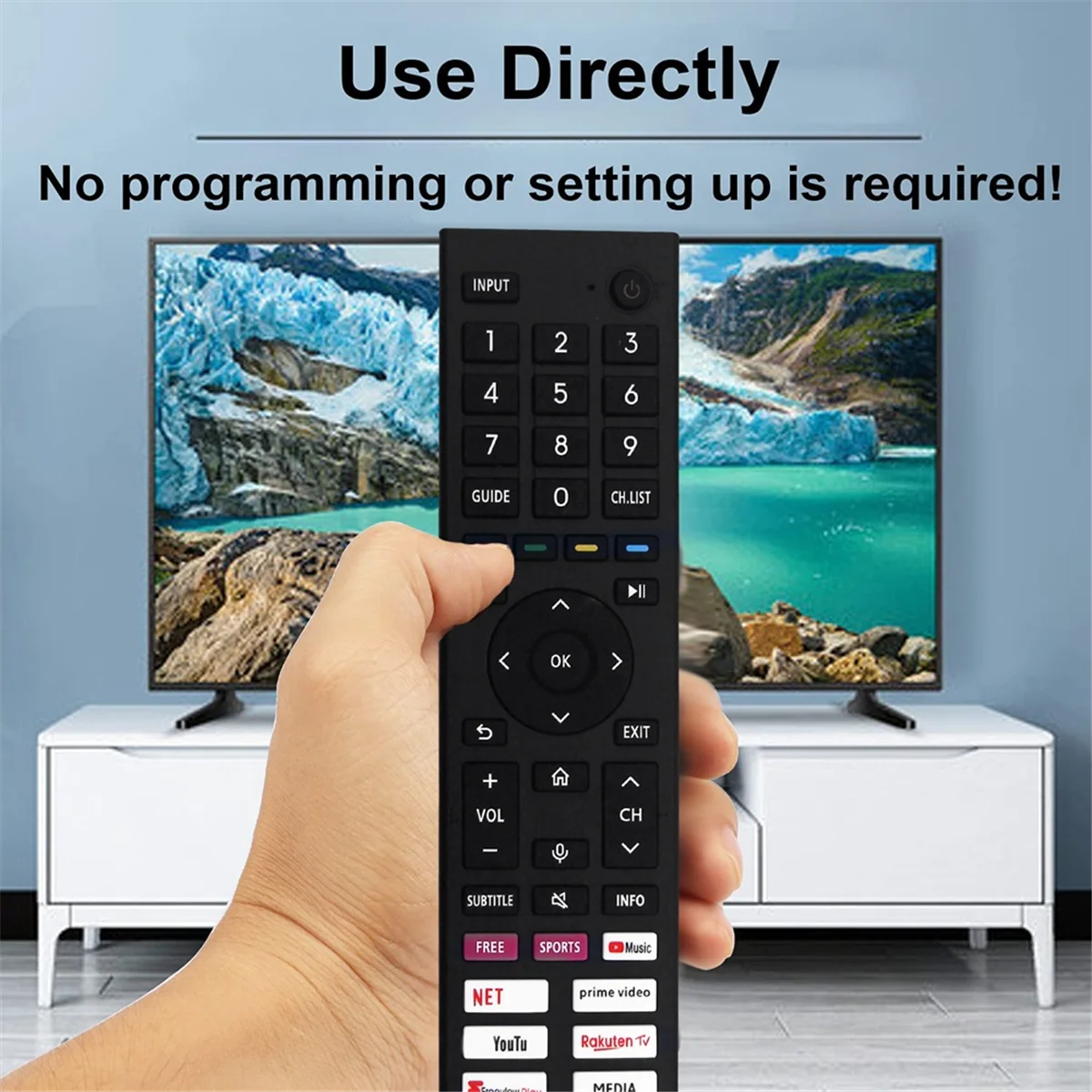 FFYY-Replace ERF3A80 Remote for Hisense 4K Android UHD Smart TV 43A6G 50A6G 55A6G 60A6G 65A6G 70A6G 75A6G 43A6GTUK 50A6GTUK