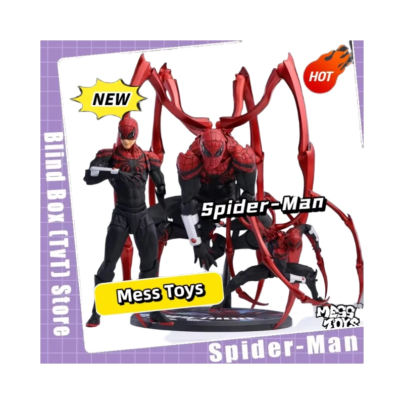 

New Mess Toys Superior Spider-Man Peter Parker Neighbor Symbiotic Venom Suit Joint Action Figures Movable Ornaments Boy Gift