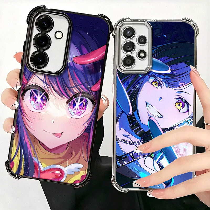 Oshi No Ko Anime Plating Phone Case For Samsung A17 A57 A27 A37 A16 A56 A26 A36 A15 A55 A25 A35 A14 A54 A24 A34 A13 A53 A23 A33
